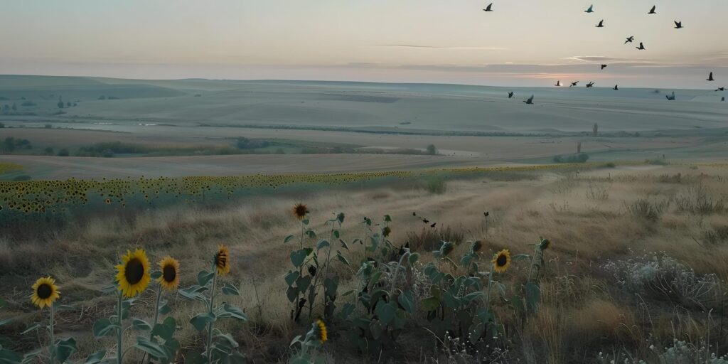 Sunrise Over Sunflower Field Free Photo