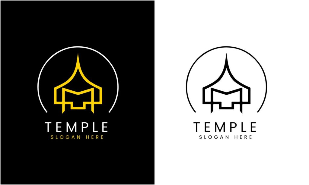 Temple church logo design icon idea vector Free Vector