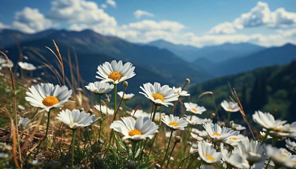 The meadow beauty in nature summer yellow daisies generated by AI Free Photo