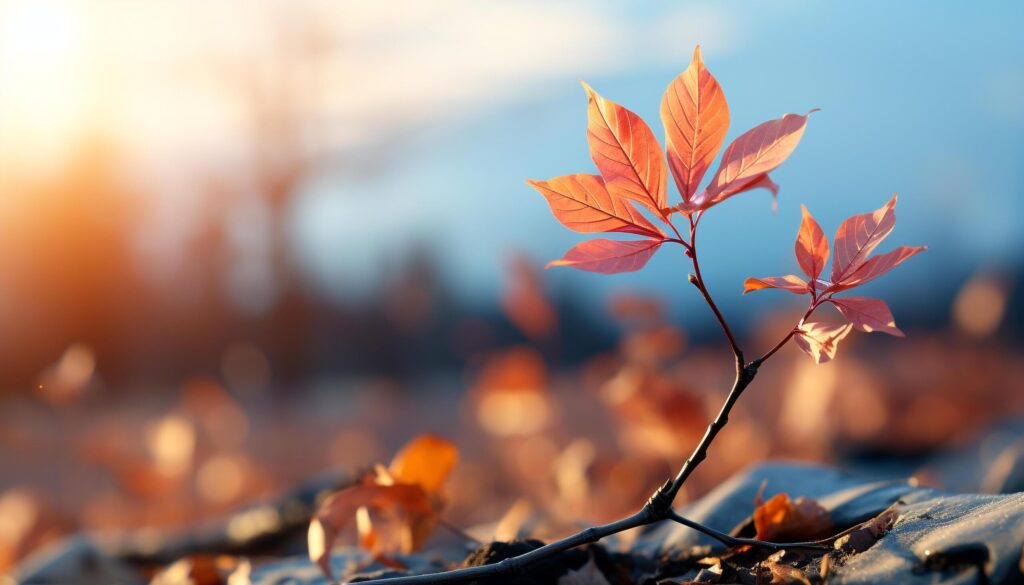 The vibrant autumn forest showcases nature beauty in multi colored leaves generated by AI Free Photo