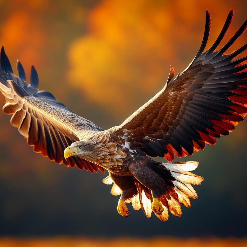 The white tailed eagle Haliaeetus albicilla in tight flight captures a stunning sight Free Photo