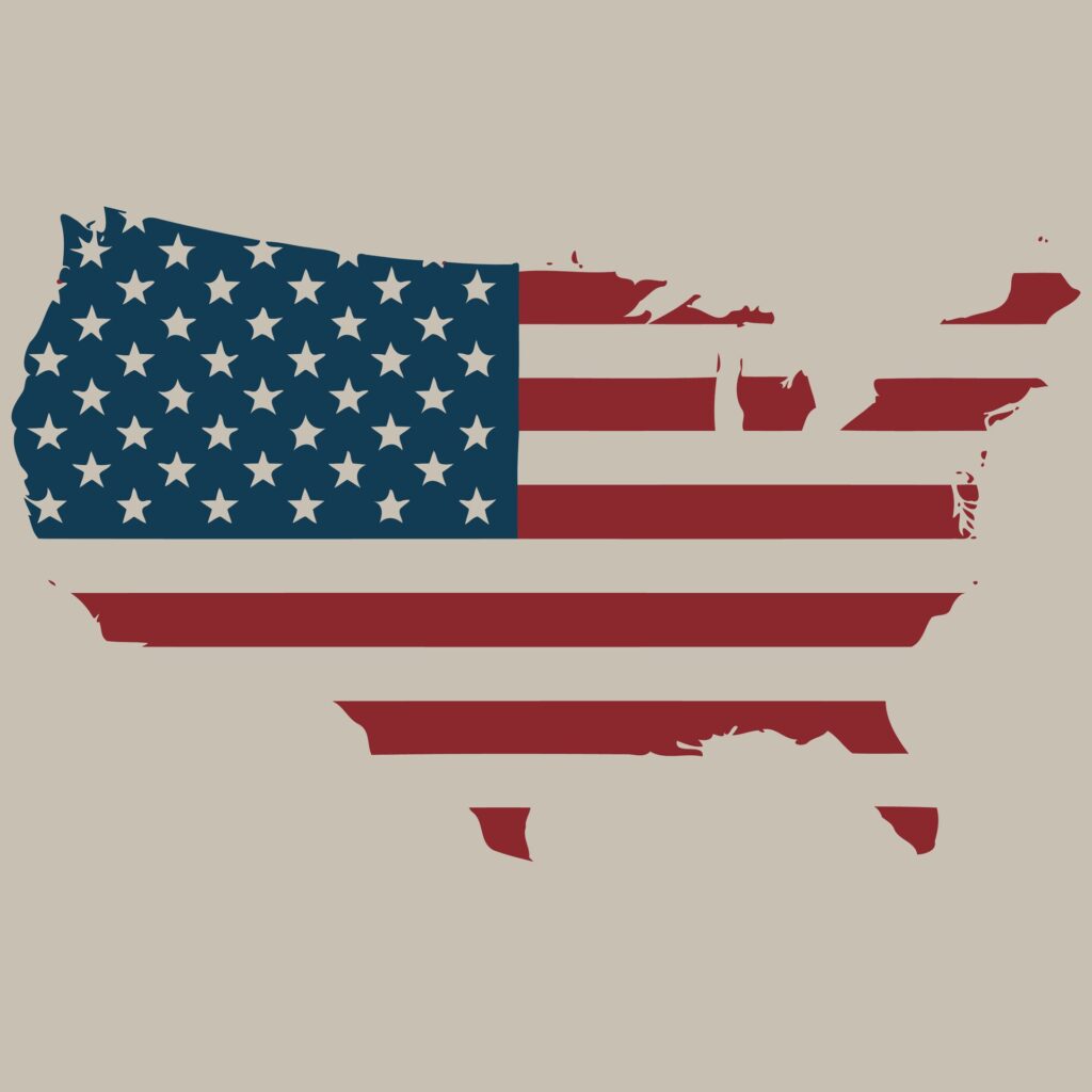 usa map with usa flag ,Ai generative Free Vector