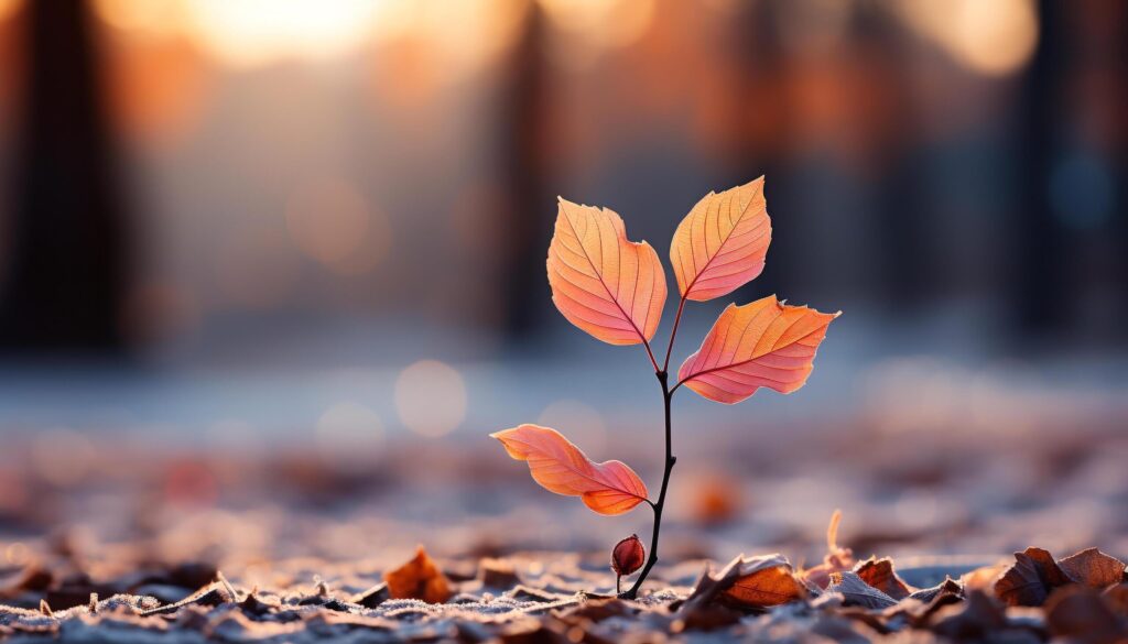 Vibrant autumn colors paint the forest in a golden hue generated by AI Free Photo