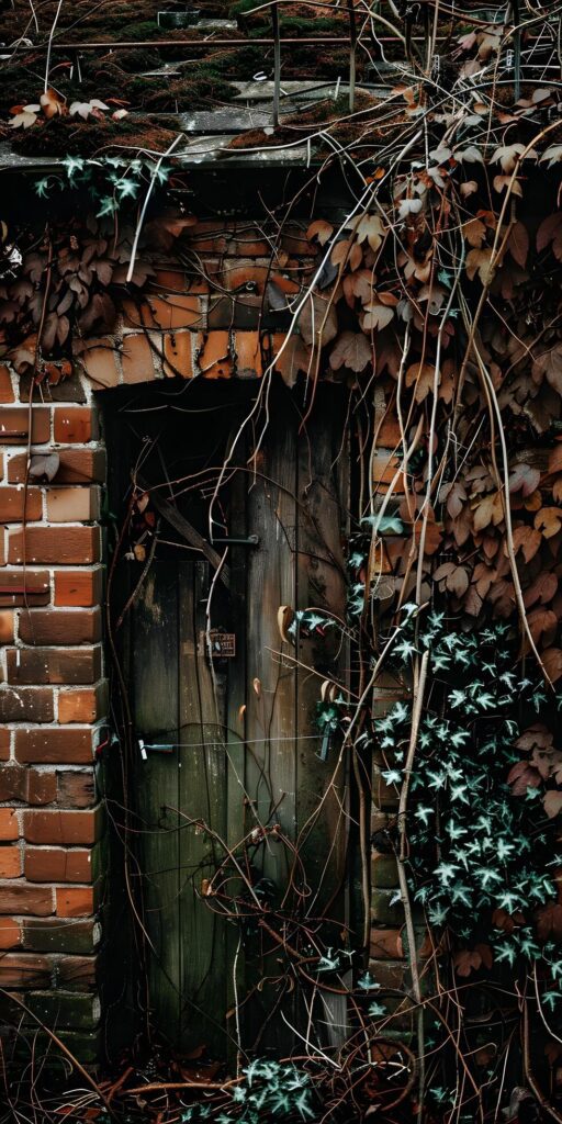 Vintage Brick Buildings Adorned with Ivy Free Photo