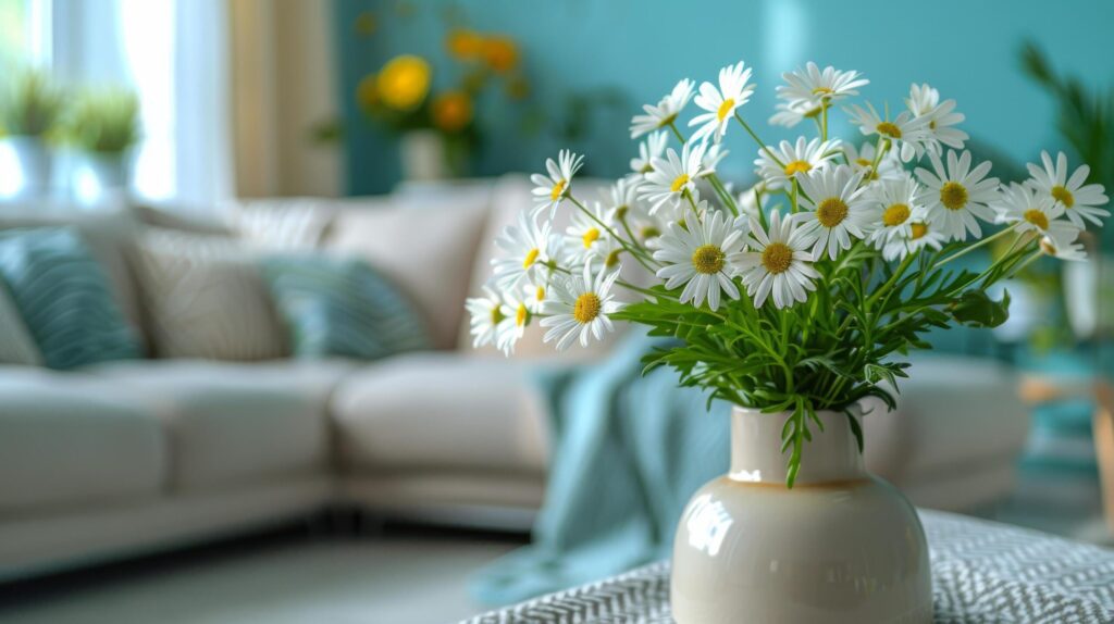 White Flower-filled Vase on Table Free Photo