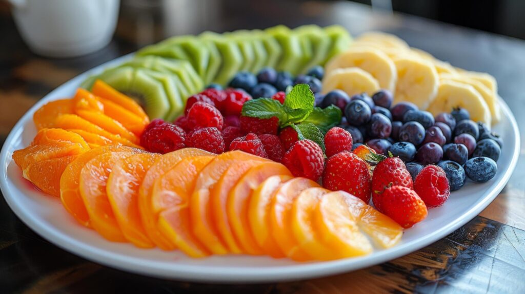 White Plate Overflowing With Assorted Fresh Fruit Free Photo