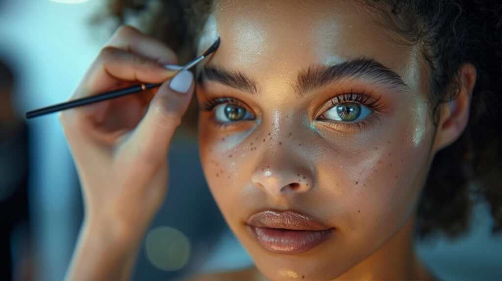 Woman Getting Make Up Done Free Photo