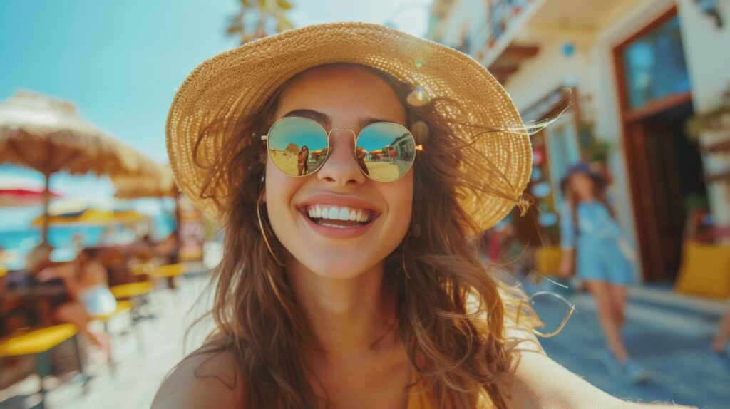 Woman in Yellow Hat and Scarf Free Photo