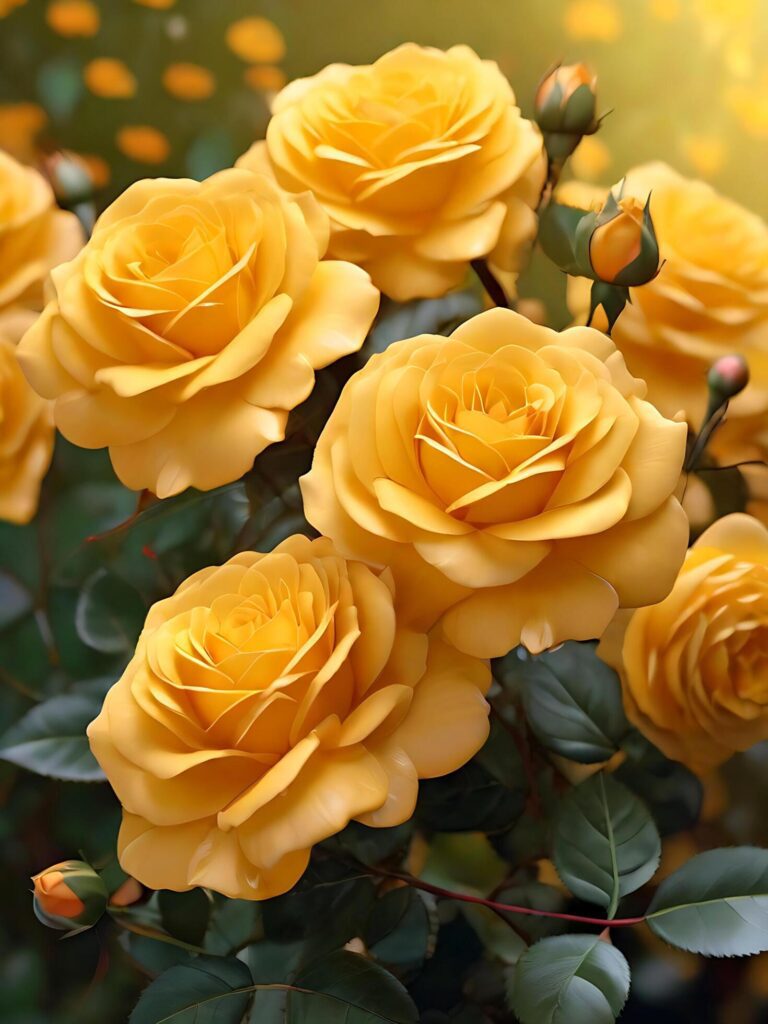 Yellow Roses beautiful view, closeup yellow rose flower garden roses gift Free Photo