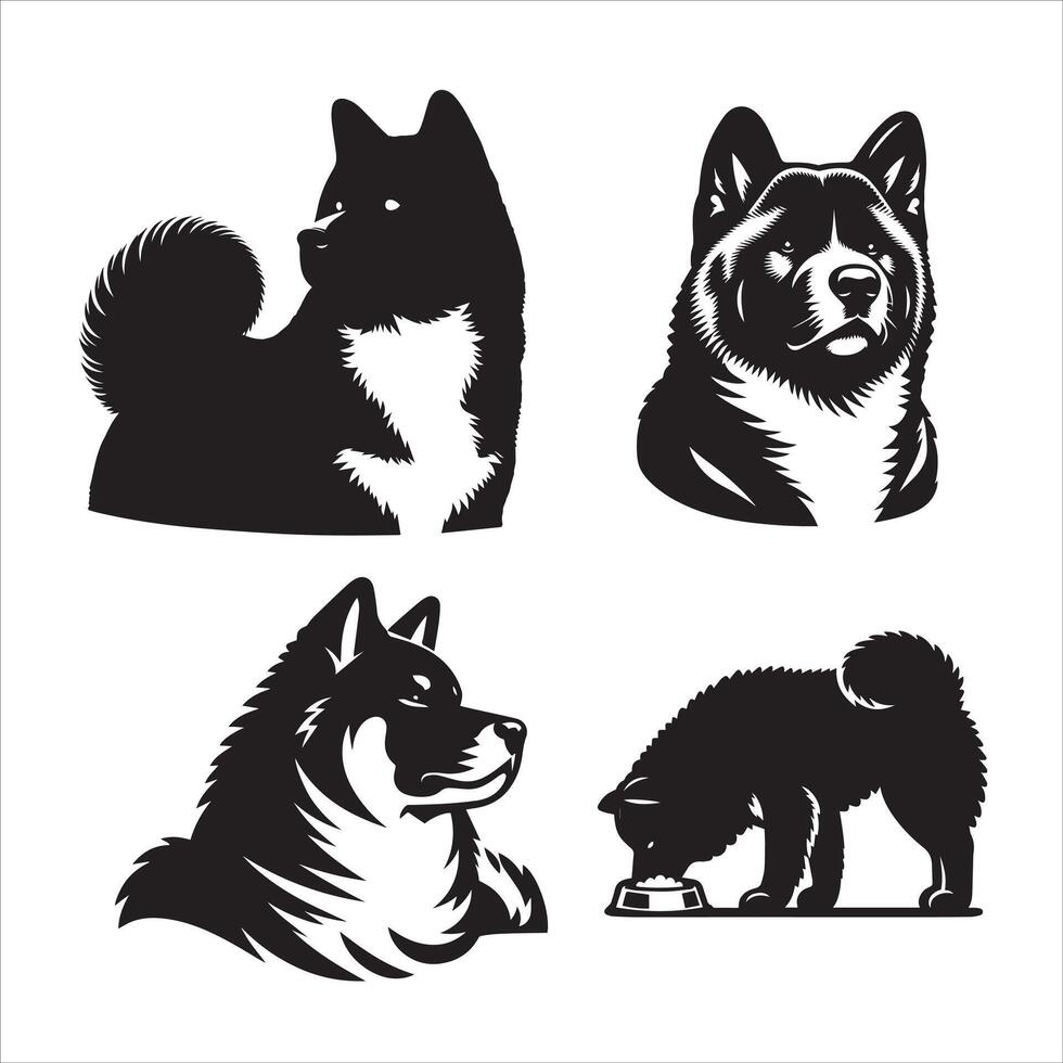 Akita dog silhouette icon graphic logo design Stock Free