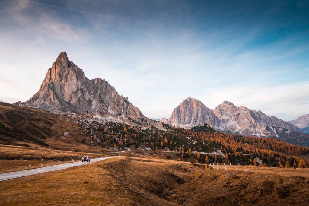 Alpine Roads at Passo di Giau, Dolomites, Italy Free Photo