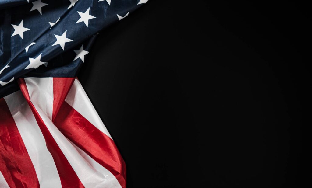 American Flag on a Black Background Free Photo