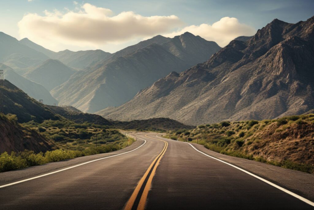 American Road Through The Mountains Free Photo