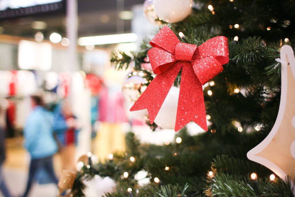 Another Christmas Tree Detail in Shopping Mall Free Photo