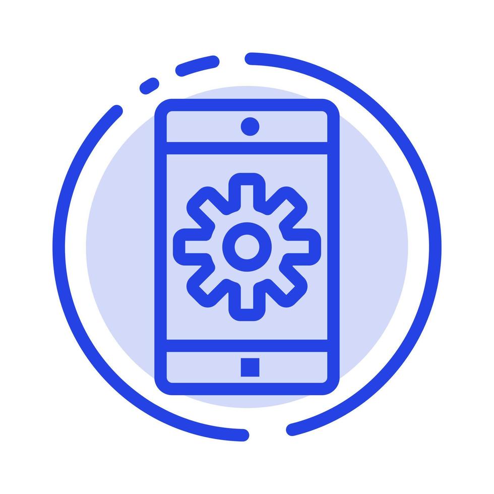 Application Mobile Mobile Application Setting Blue Dotted Line Line Icon Stock Free