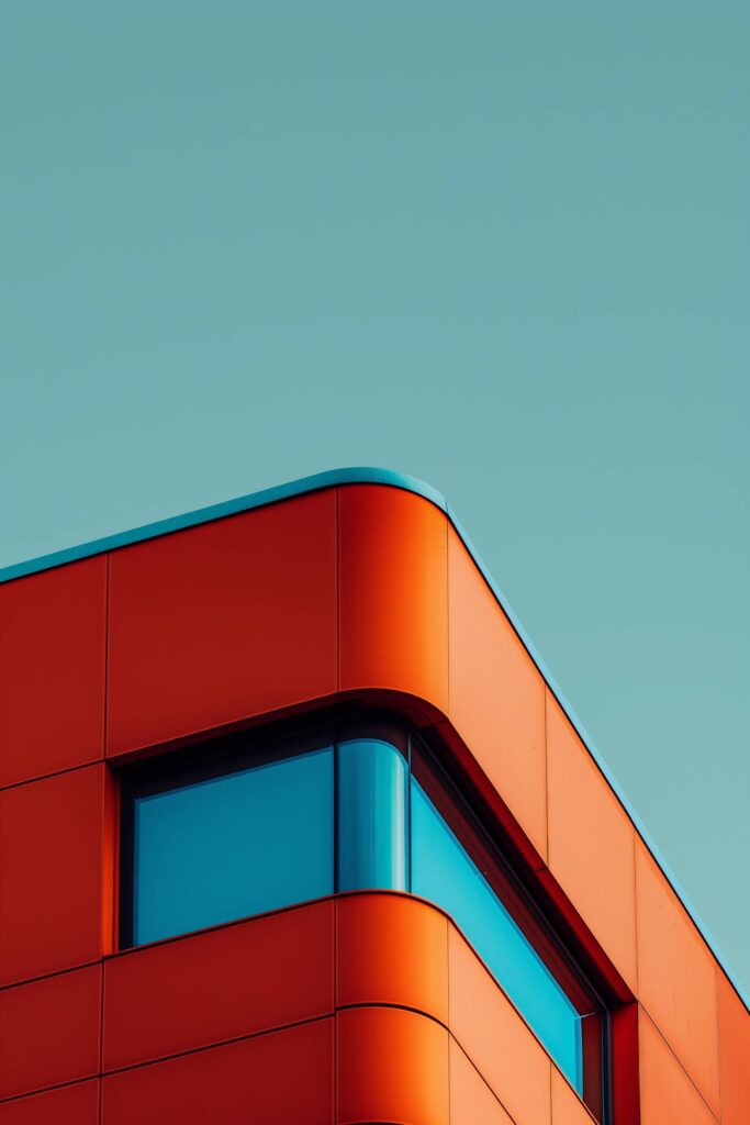 Architecture Photography Residential Building Detail with Rounded Corners Stock Free