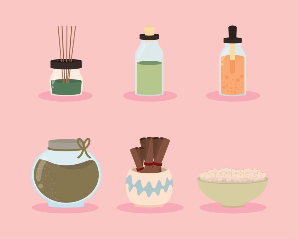 aromatherapy icon set Stock Free