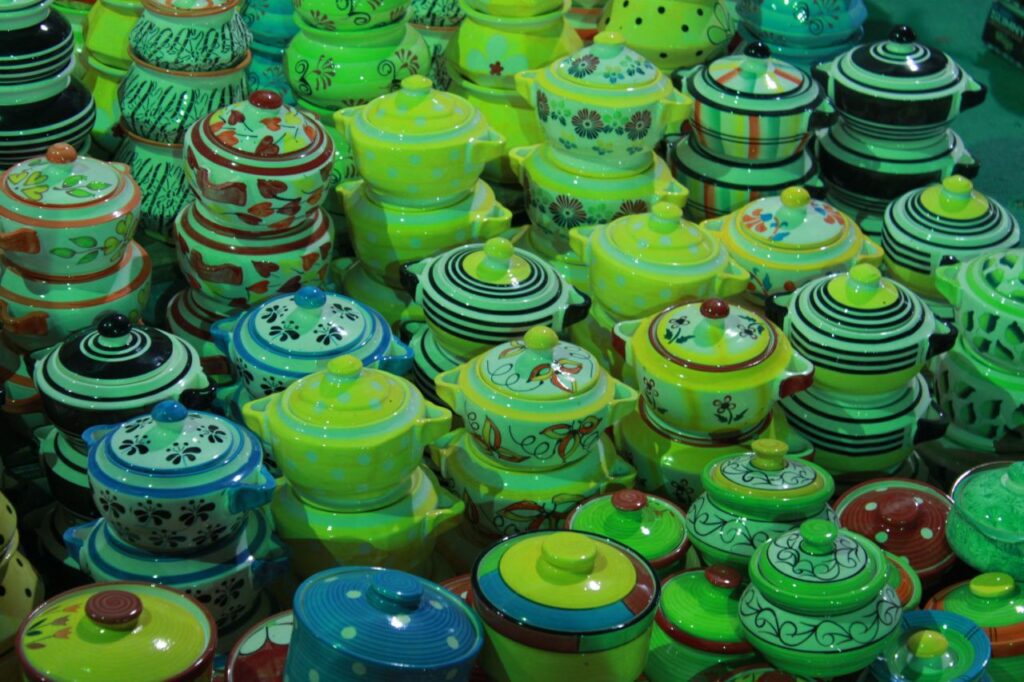 Array Of Earthenware Colorful Stock Free