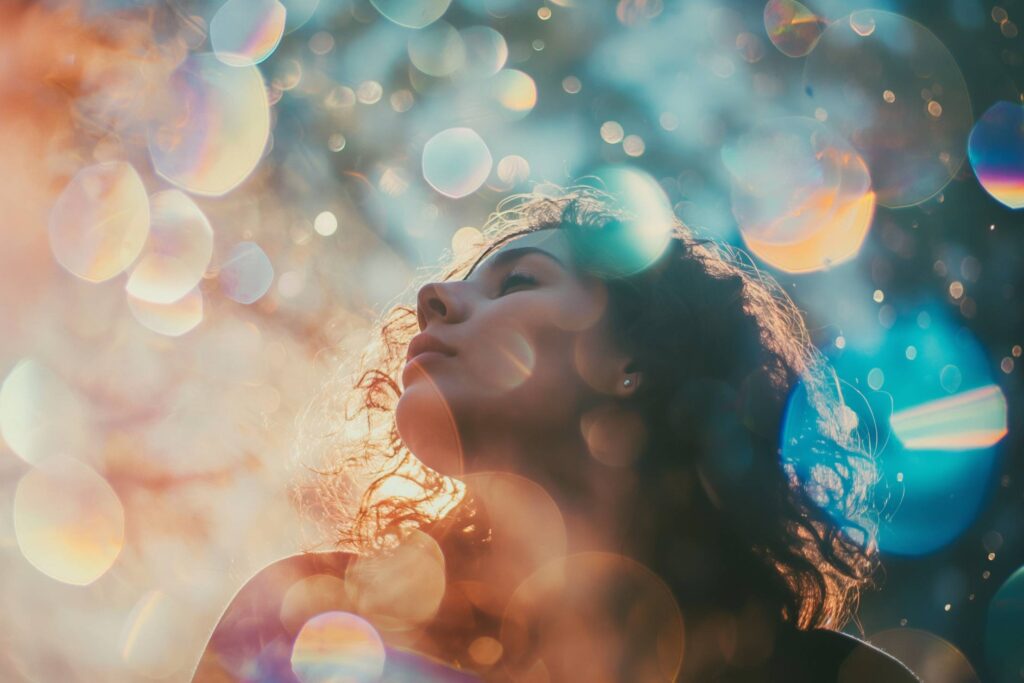 Artistic Mellow Portrait of a Woman with Bokeh Effect Stock Free