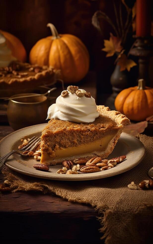 Autumn pumpkin pie. Illustration Stock Free