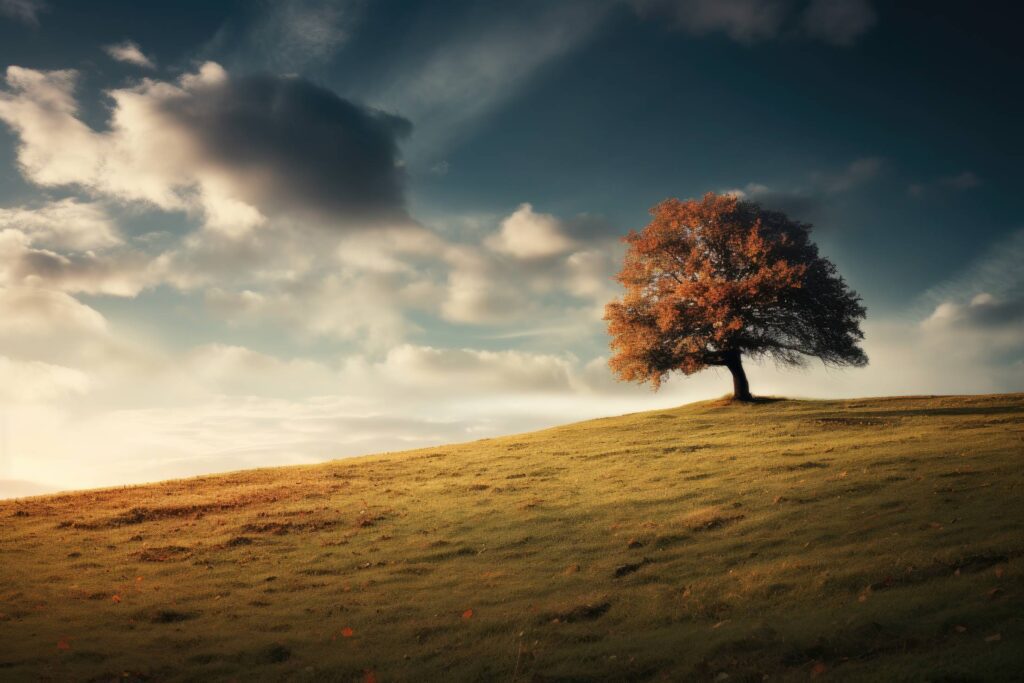 Autumn Tree with Yellow Leaves Stock Free