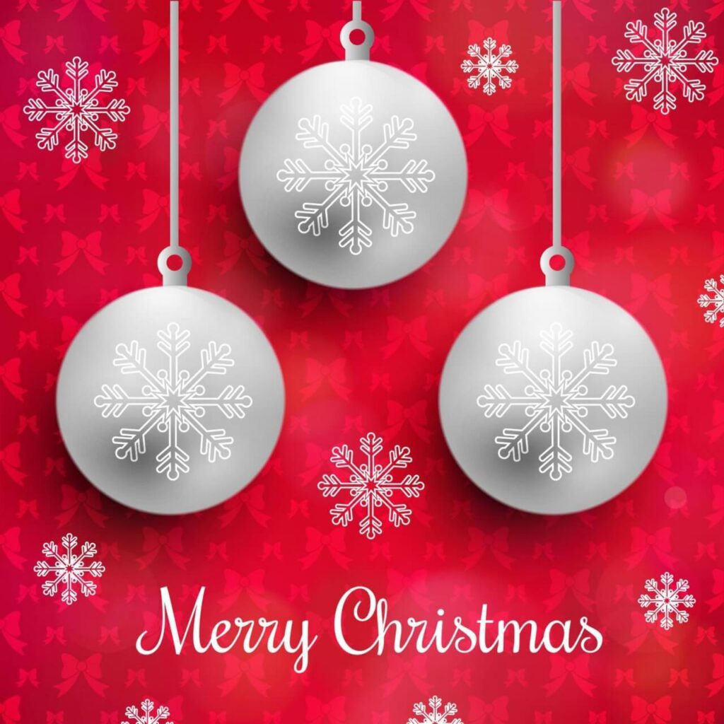 Christmas background with typography and globes