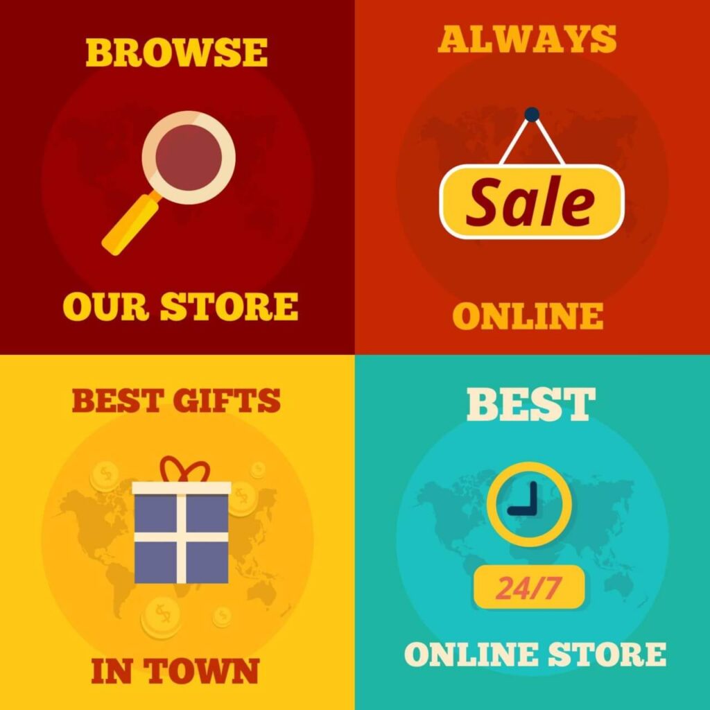 Online shopping flat concept design