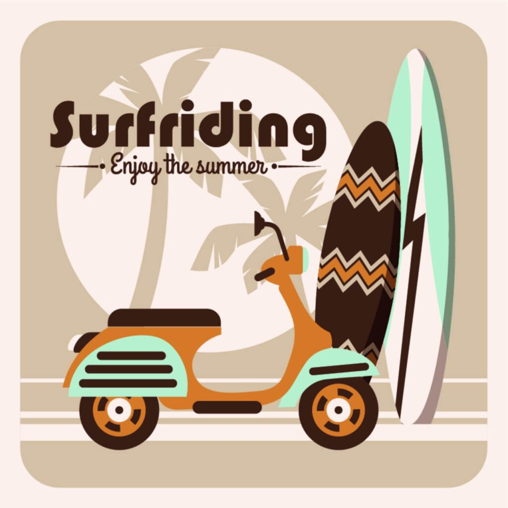 Illustration of surfriding.