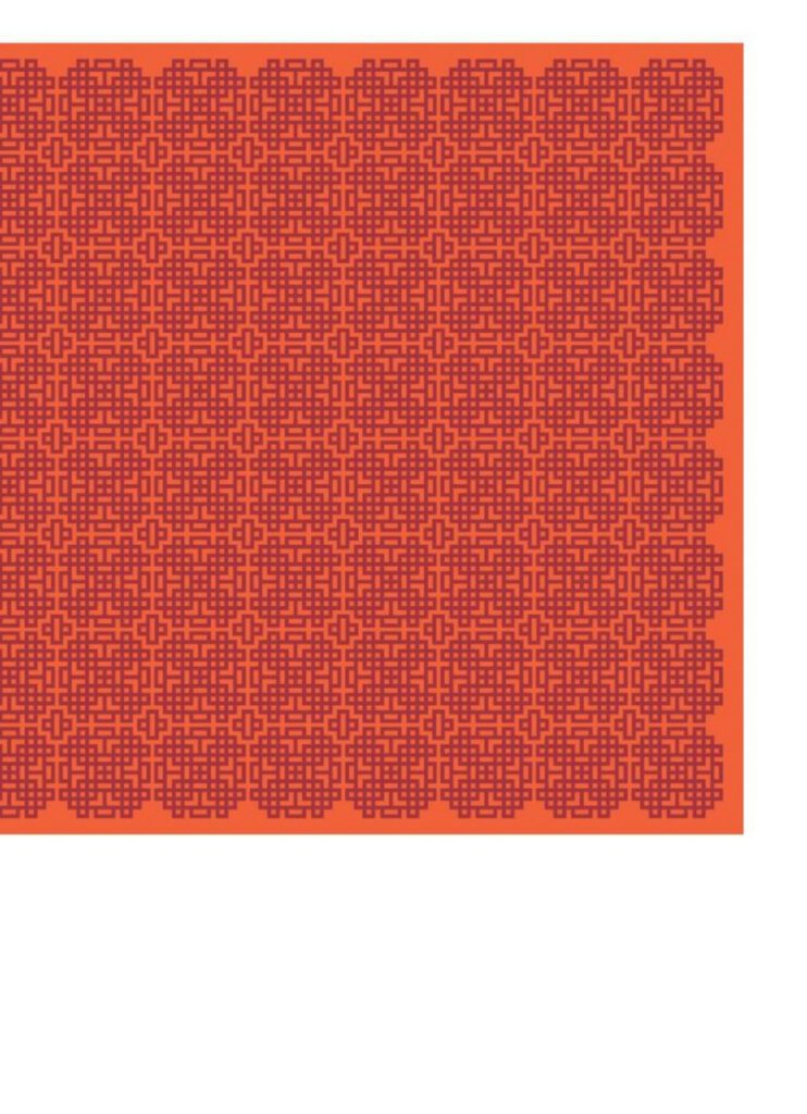 Asian Red, and Orange Geometric Pattern