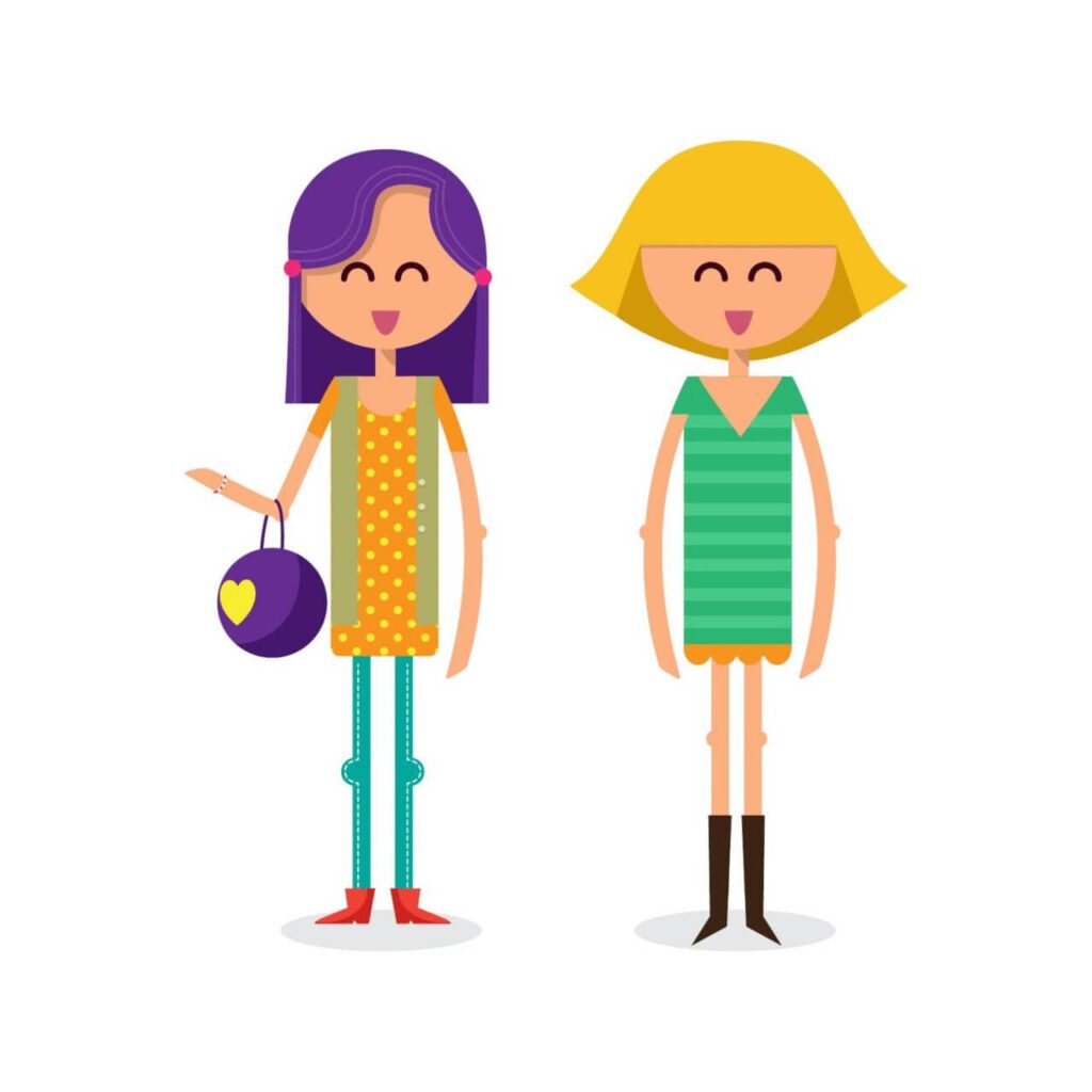 Girls shopping vector illustration