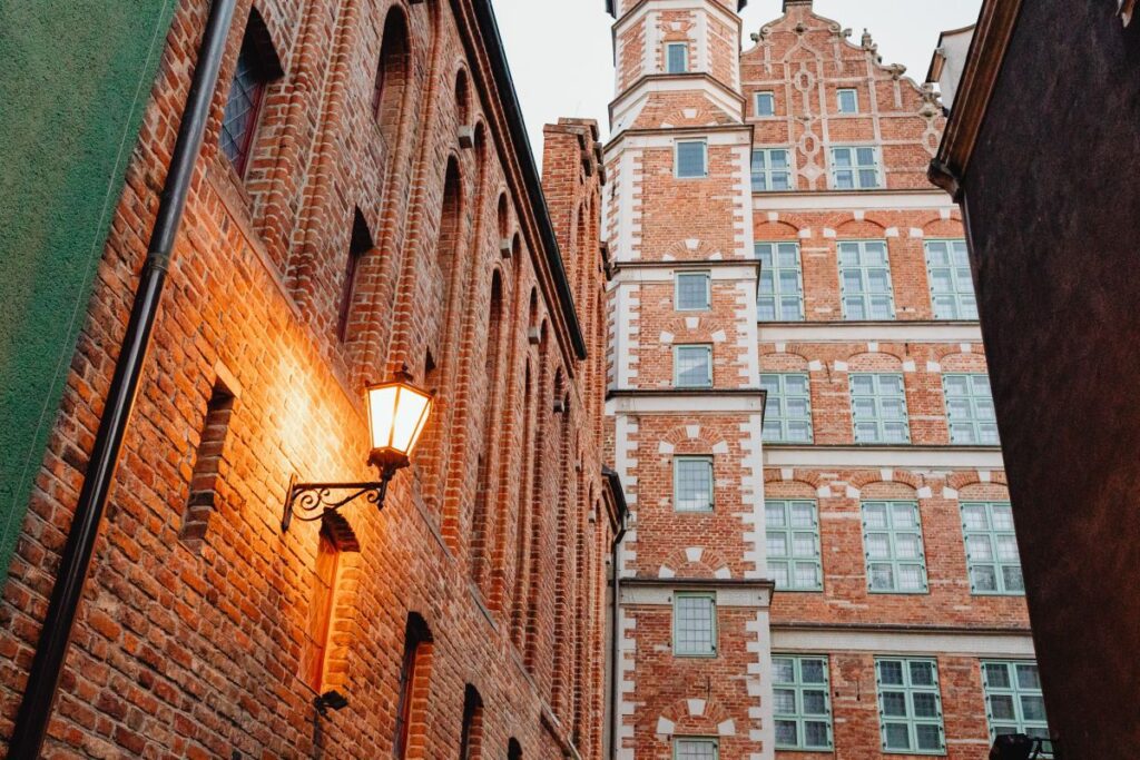 Beautiful architecture of the old town in Gdansk – Poland Stock Free