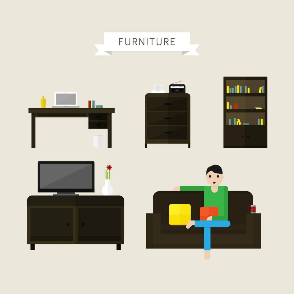 House and office furniture illustrations