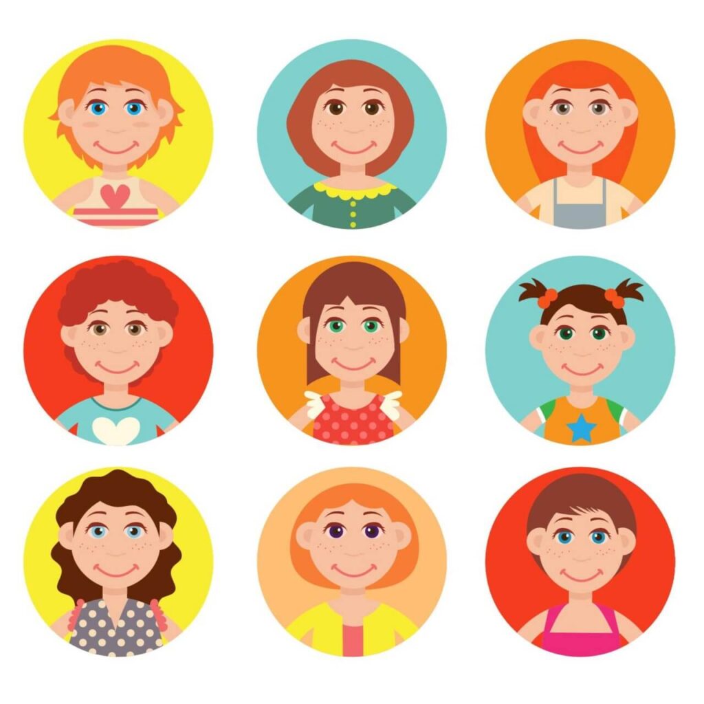 Cute avatars vector set