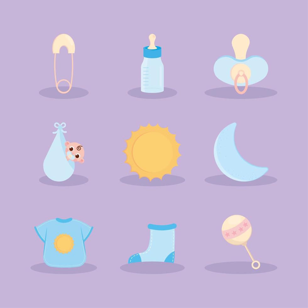 baby cartoon icons Stock Free