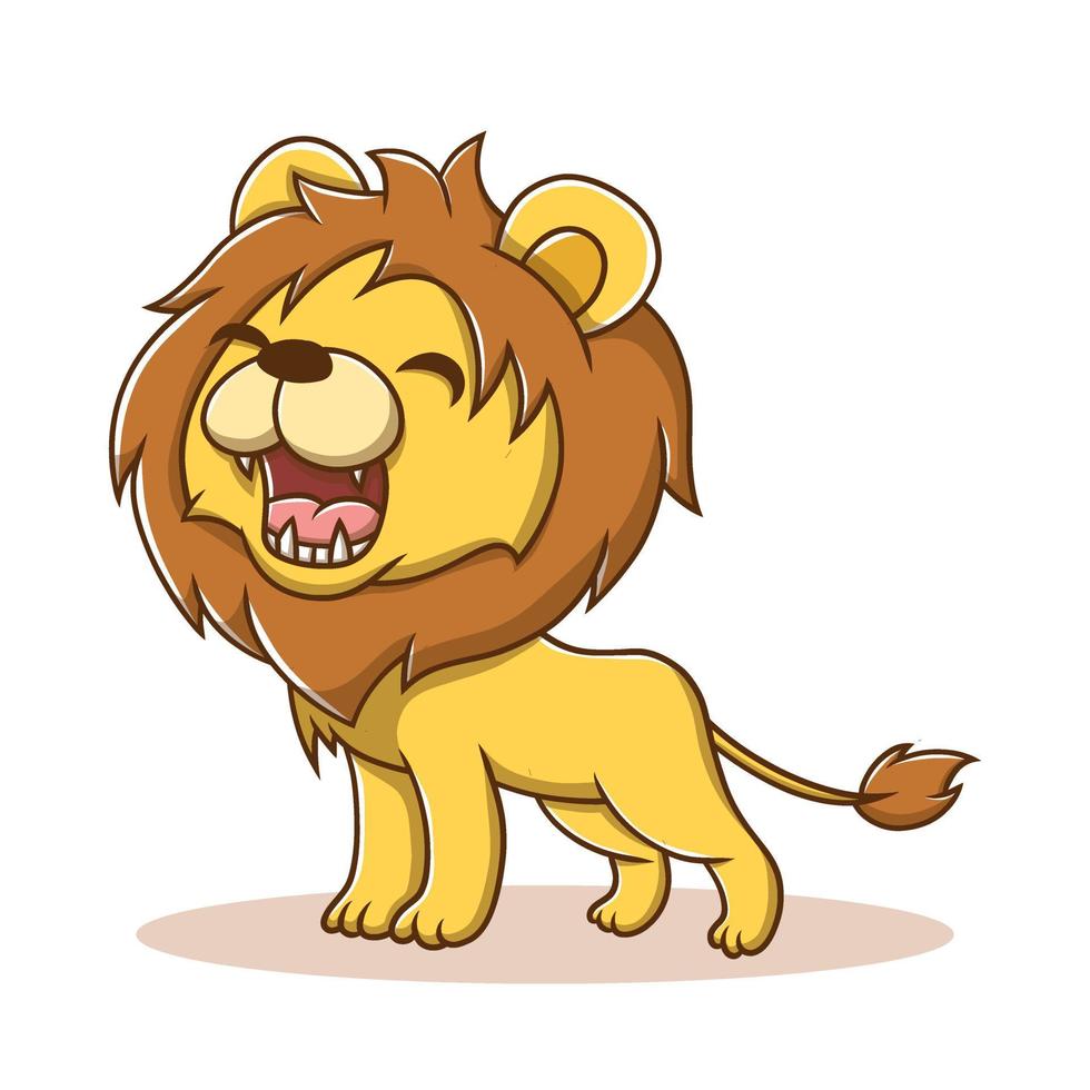 Baby Lion Kids Drawing Icon Cartoon. Lion King Mascot Vector Illustration Stock Free