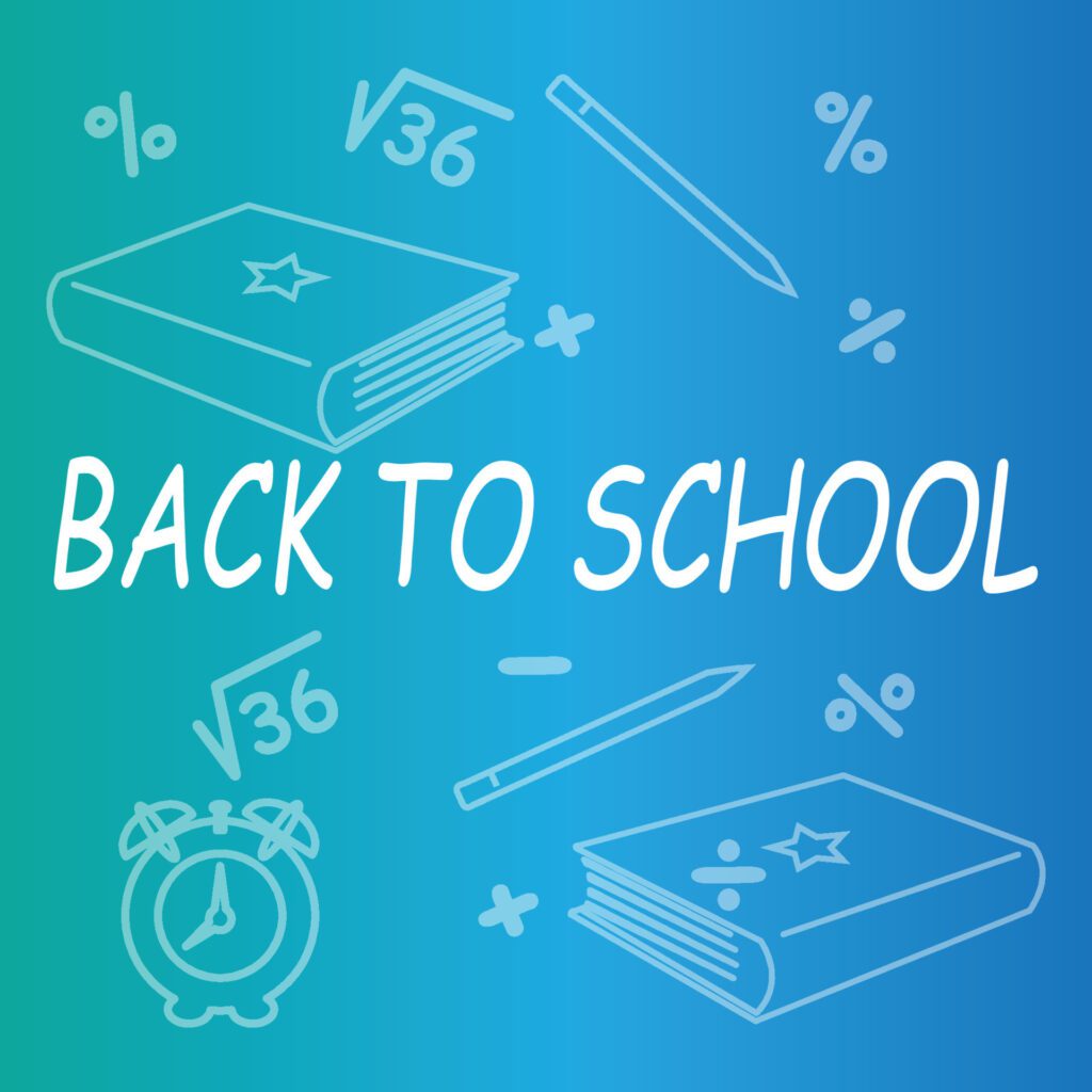 back to school with pencil, notebook and blackboard background Free Vector and Free SVG