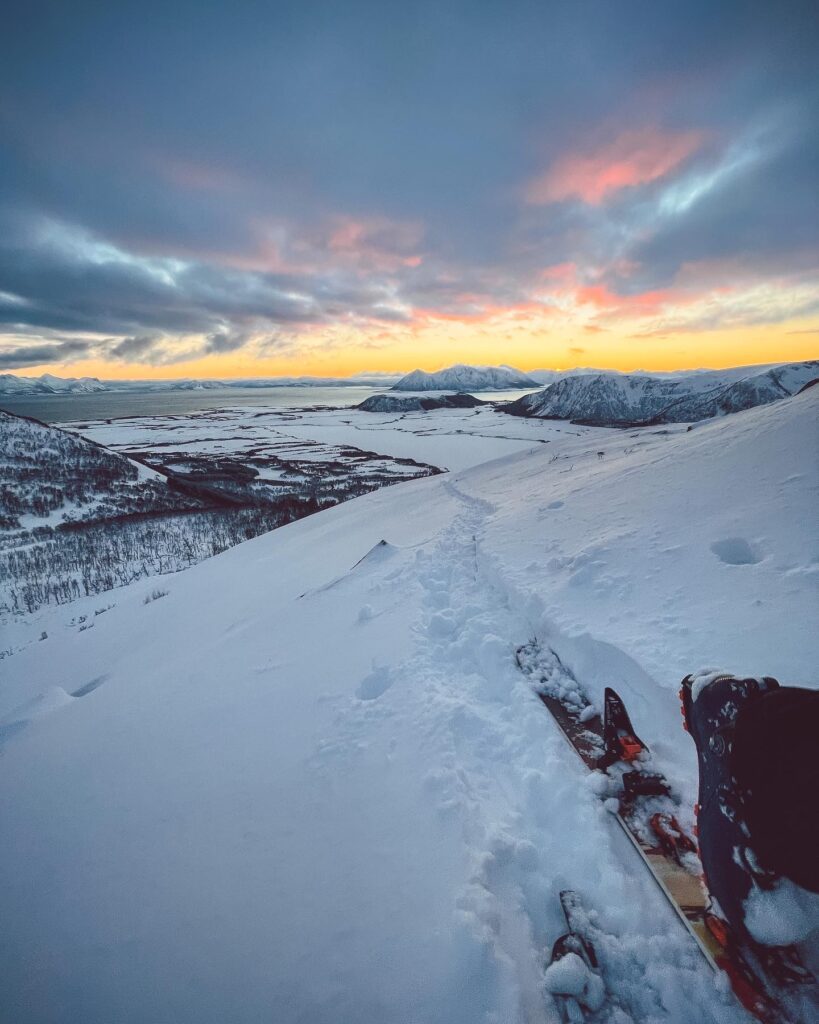 Backcountry Skis in Walk Mode During Ascent Free Photo