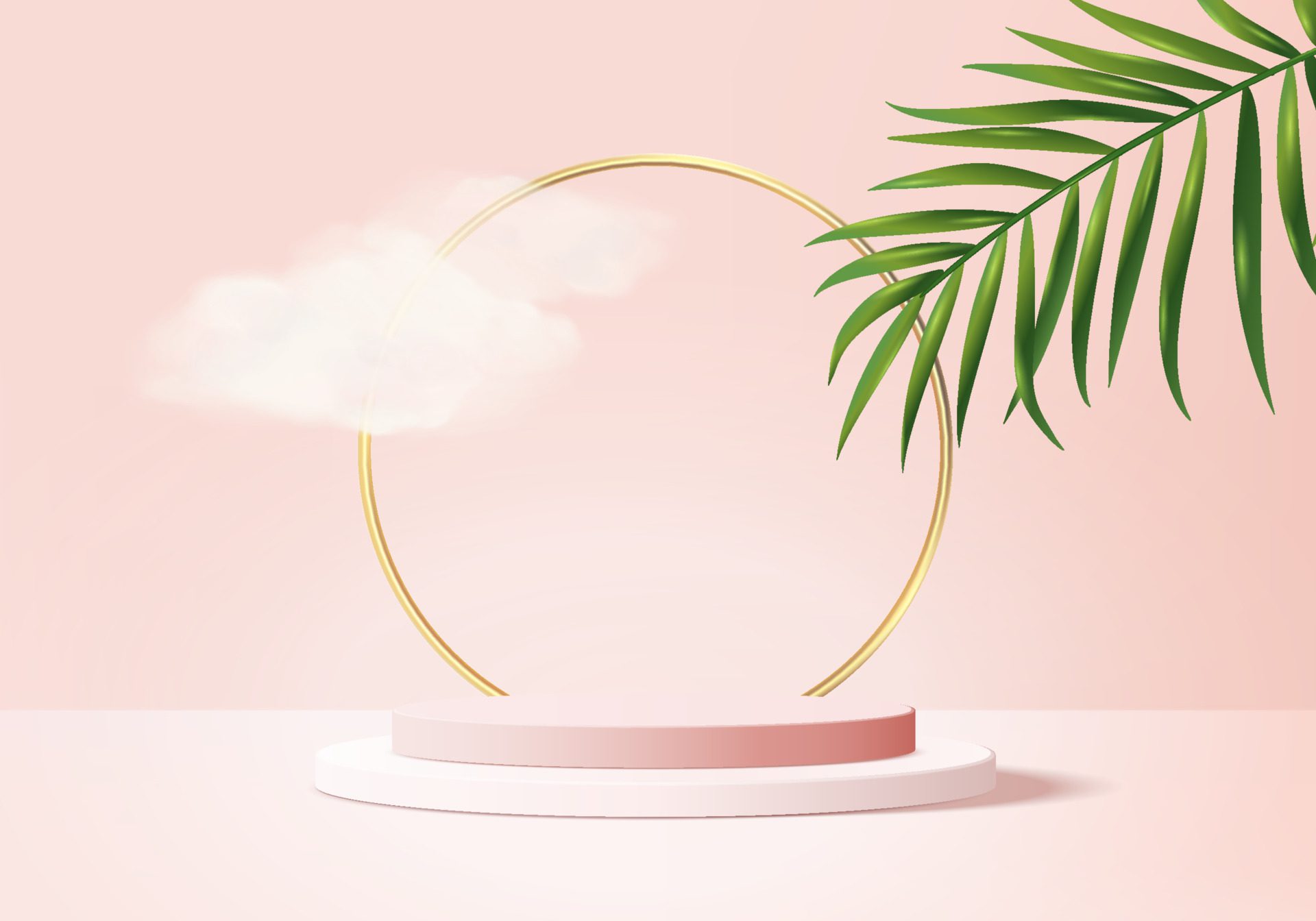 background-3d-pink-rendering-with-podium-and-minimal-cloud-scene-minimal-product-display-background-3d-rendered-geometric-shape-sky-cloud-pink-pastel-stage-3d-render-product-in-platform-free-vector