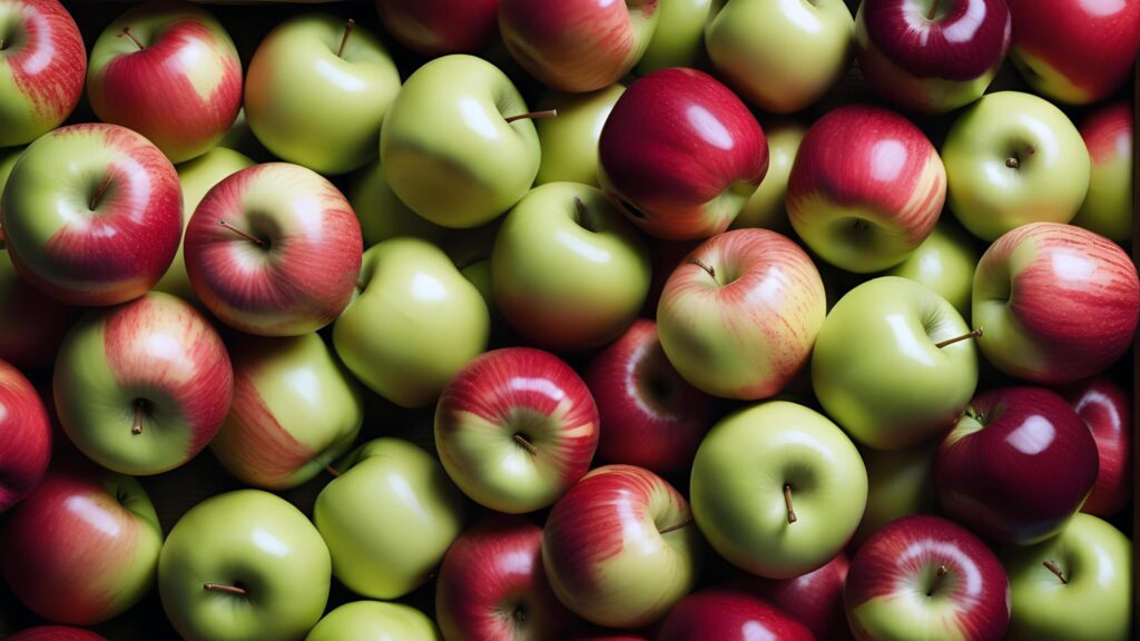 background of apples generated by ai Free Photo