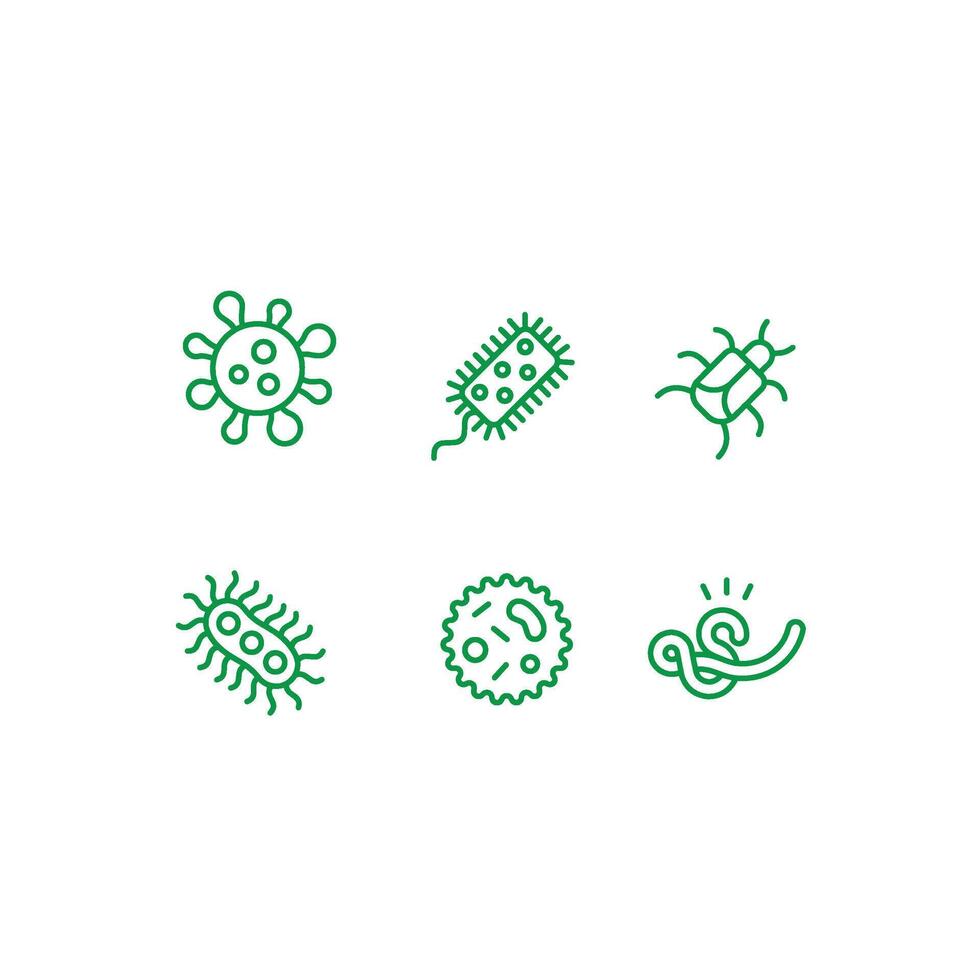 bacteria icon set , virus icon Stock Free