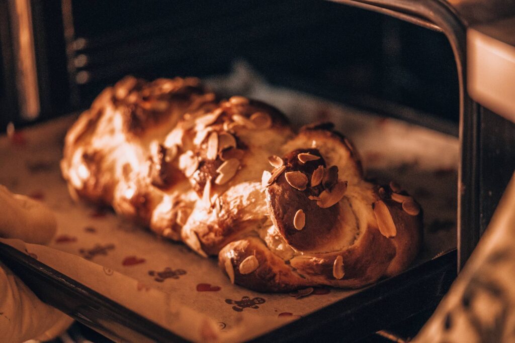 Baked Braided Sweet Bread Free Photo