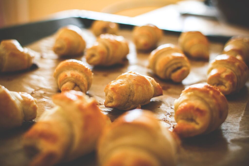 Baking Mini Croissants Free Photo