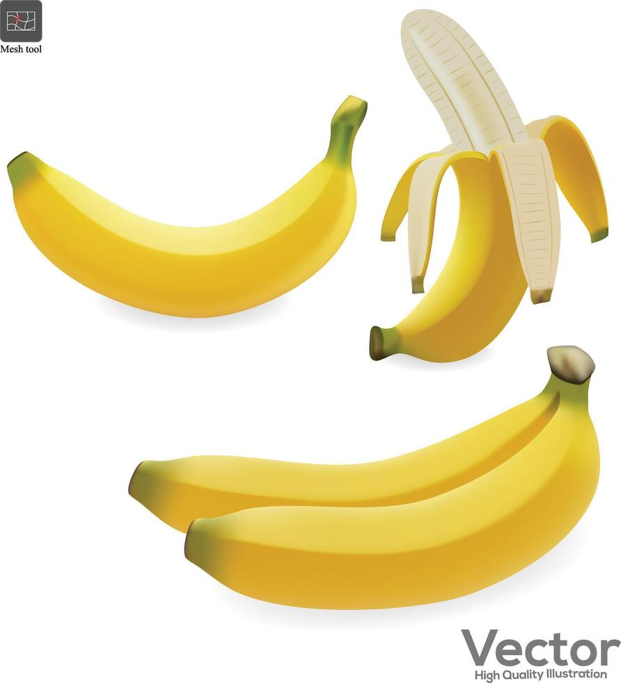 Banana icons on white background Stock Free