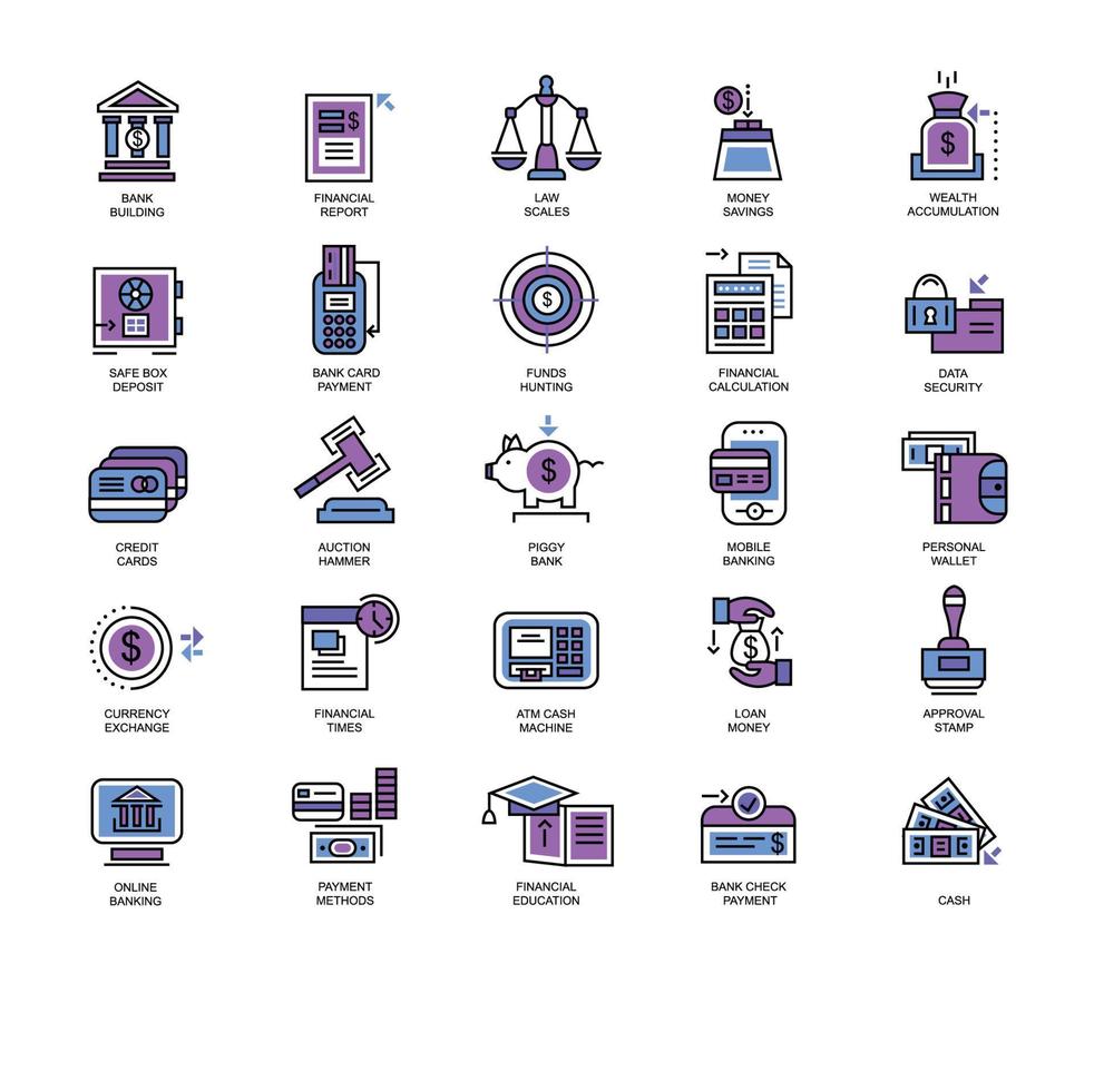 banking and finance icons set for website and mobile site and apps Stock Free