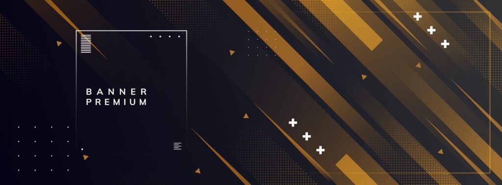 banner background. full color, gold and black gradations, geometric Free Vector