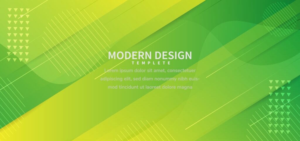 Banner design geometric green overlapping background with copy space for text. Free Vector