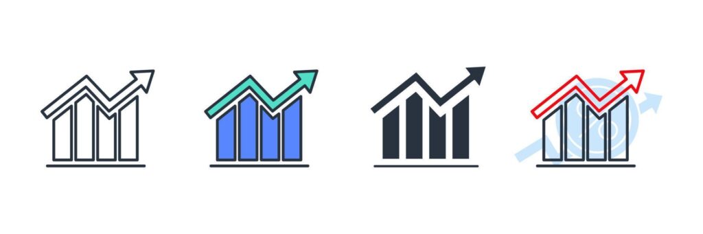 bar graph icon logo vector illustration. Statistics symbol template for graphic and web design collection Stock Free