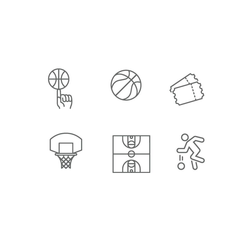 basketball icon set Stock Free