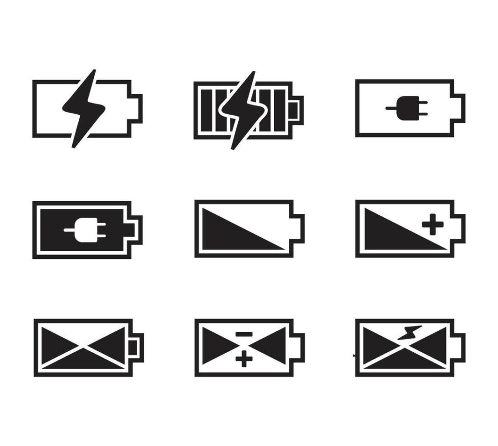 Battery icon vector illustration. battery charging sign and symbol. battery charge level Stock Free