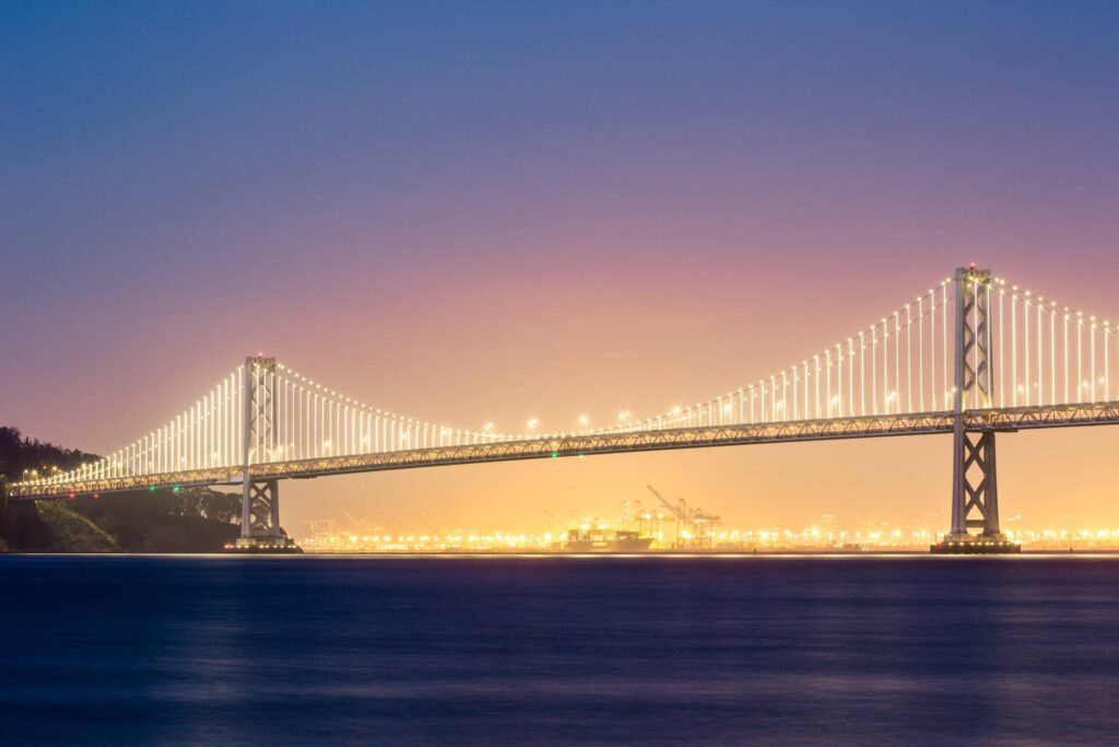 Bay Bridge in San Francisco in the Evening Free Photo